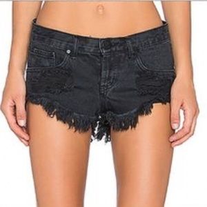 One Teaspoon Trash Whore Shorts in Fox Black